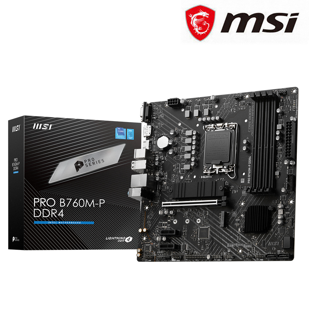 微星 PRO B760M-P DDR4 主機板 + Intel i5-14500 中央處理器