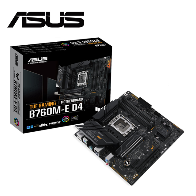ASUS TUF-GAMING-B760M-E-D4 主機板 + Intel i5-14400 中央處理器
