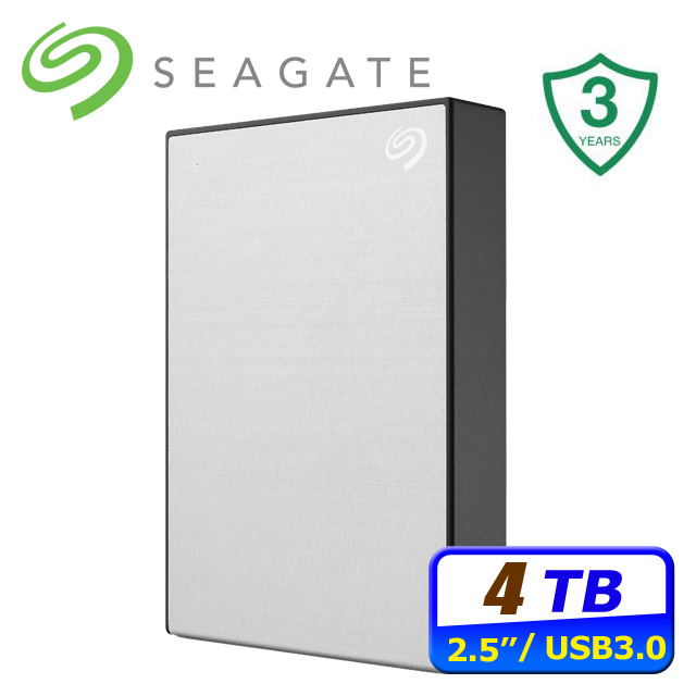 Seagate One Touch 4TB 2.5吋行動硬碟-星鑽銀(STKZ4000401)