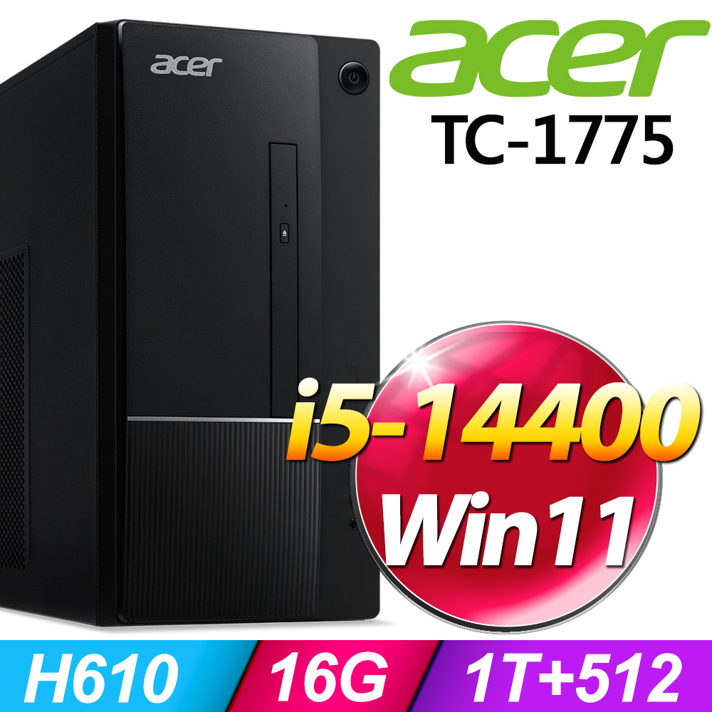 Acer TC-1775(i5-14400/16G/1TB+512G SSD/W11)