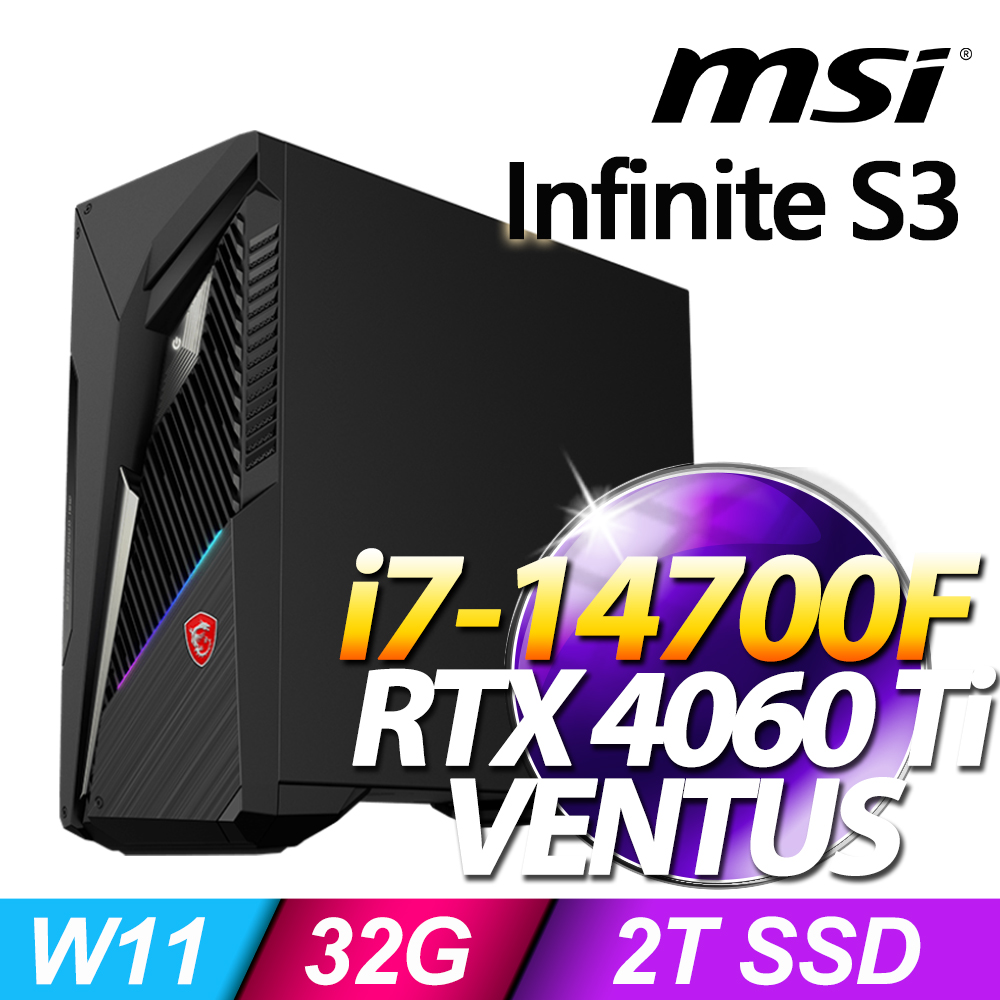 MSI Infinite S3 14NUD7-1466TW(i7-14700F/32G/2T SSD/RTX4060 Ti-8G VENTUS/W11)