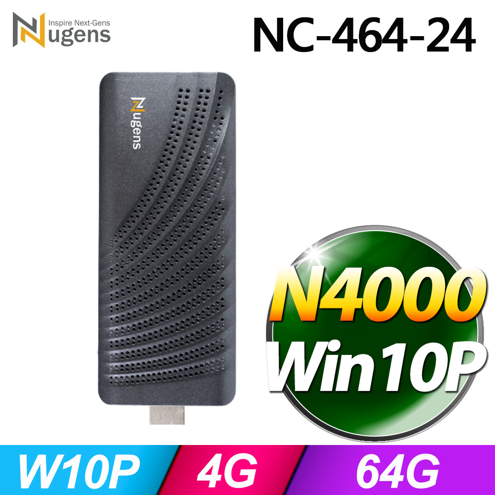 Nugens NC-464-24 迷你電腦棒 (N4000/4G/64GB/W10P)