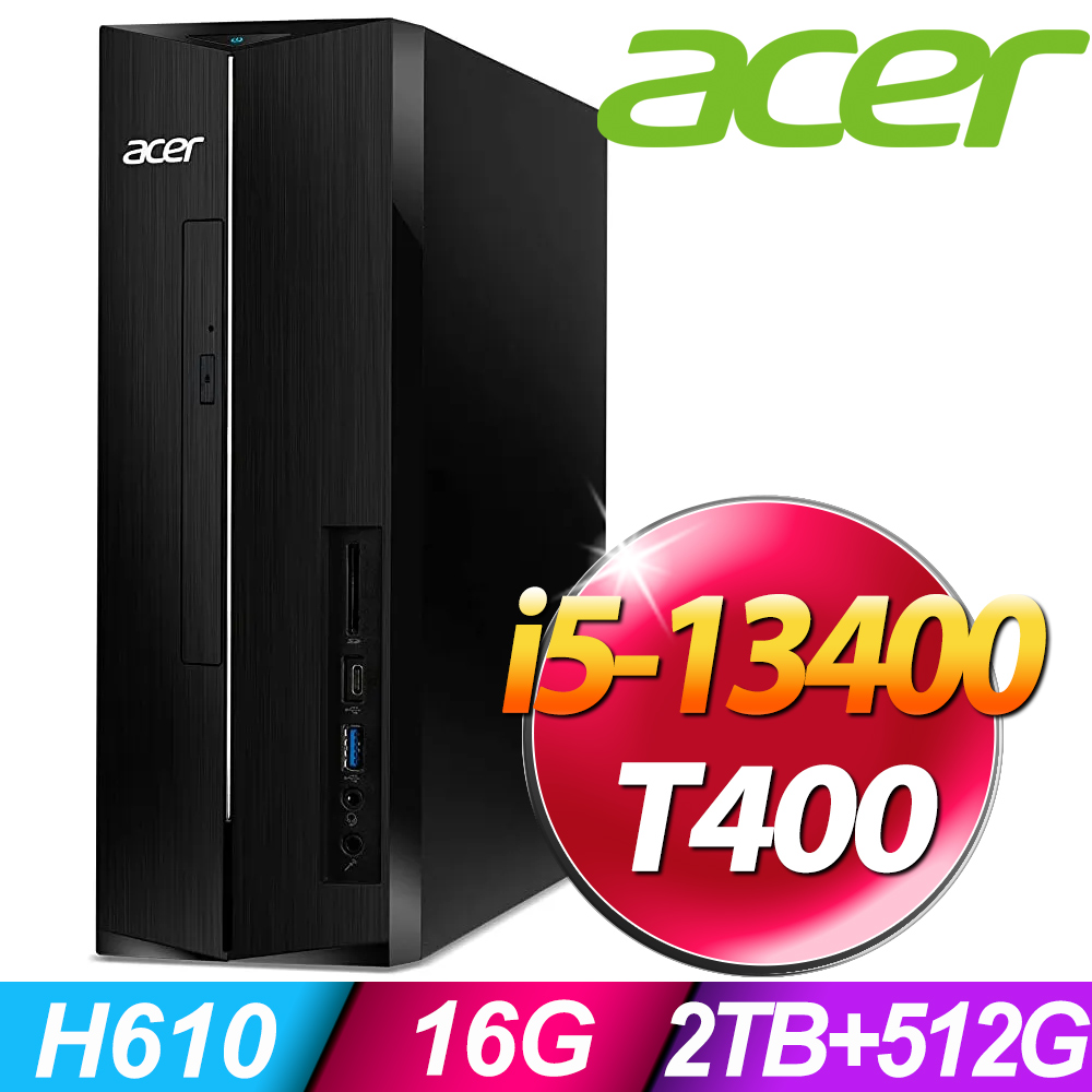 Acer 宏碁 AXC-1780 薄型電腦 (i5-13400/16G/2TB+512G SSD/T400 4G/W11P)