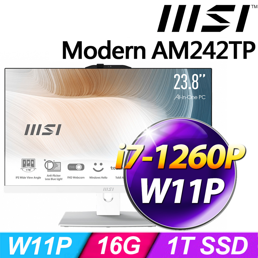 MSI Modern AM242TP 12M-443TW(i7-1260P/16G/1TB SSD/W11P)