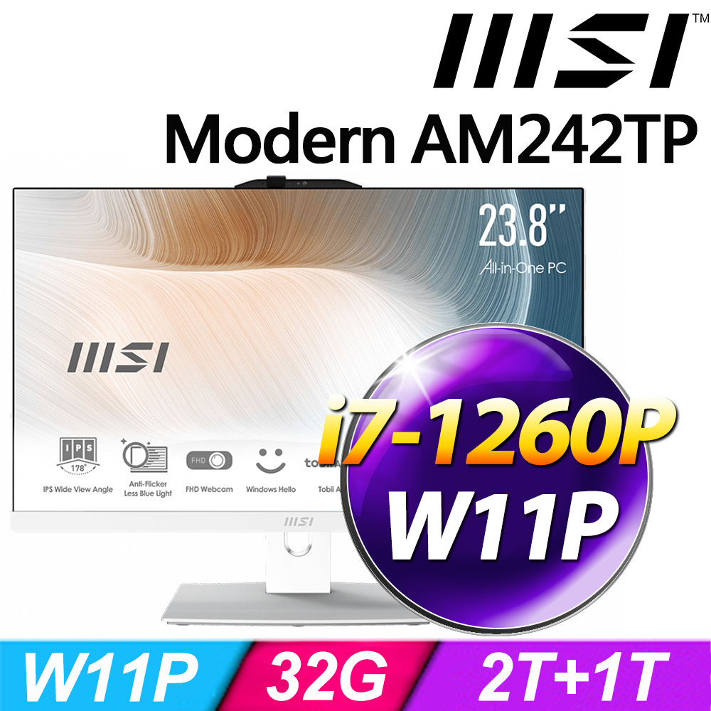 MSI Modern AM242TP 12M-443TW-SP6(i7-1260P/32G/1TB+2TB SSD/W11P)特仕版
