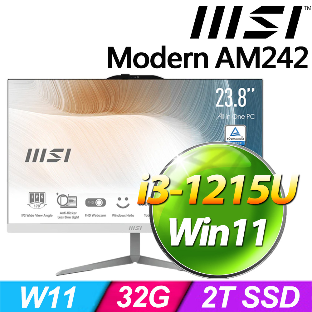 MSI Modern AM242 12M-678TW-SP5(i3-1215U/32G/2TB SSD/W11)特仕版