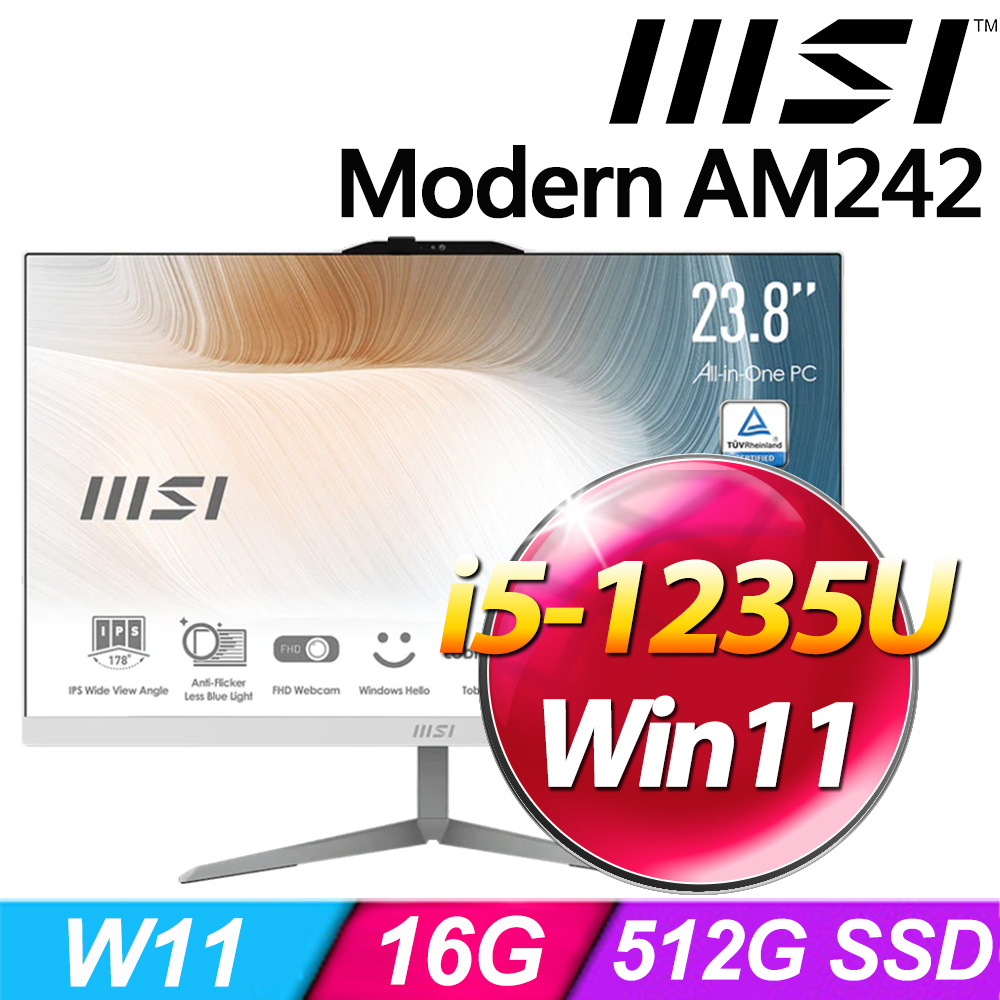 MSI Modern AM242 12M-677TW-SP1(i5-1235U/16G/512G SSD/W11)特仕版