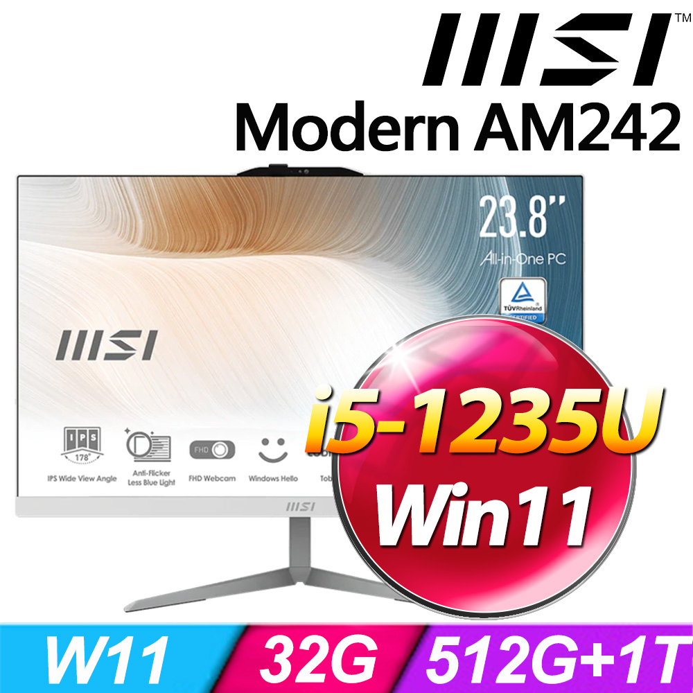 MSI Modern AM242 12M-677TW-SP4(i5-1235U/32G/1TB+512G SSD/W11)特仕版