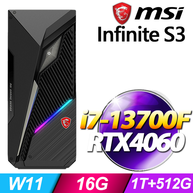 MSI Infinite S3 13-845TW(i7-13700F/16G/1T+512G SSD/RTX4060-8G/W11)