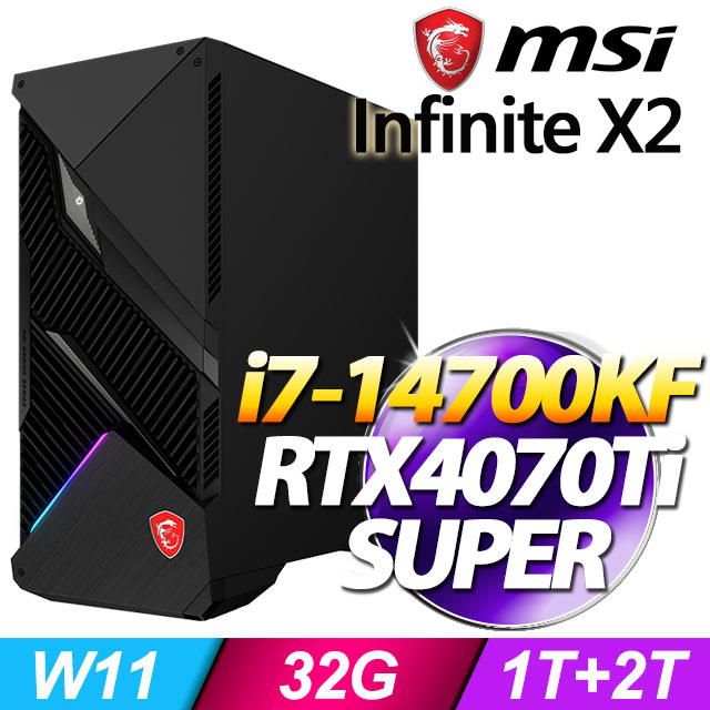 MSI Infinite X2 14NUF7-483TW(i7-14700KF/32G/1T+2T SSD/RTX4070Ti S-16G/W11)