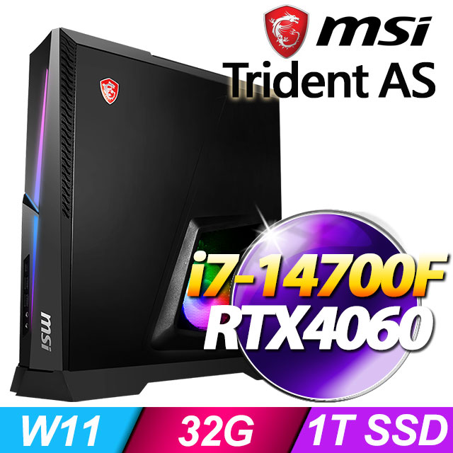 MSI Trident AS 14NUC7-692TW(i7-14700F/32G/1T SSD/RTX4060-8G/W11)