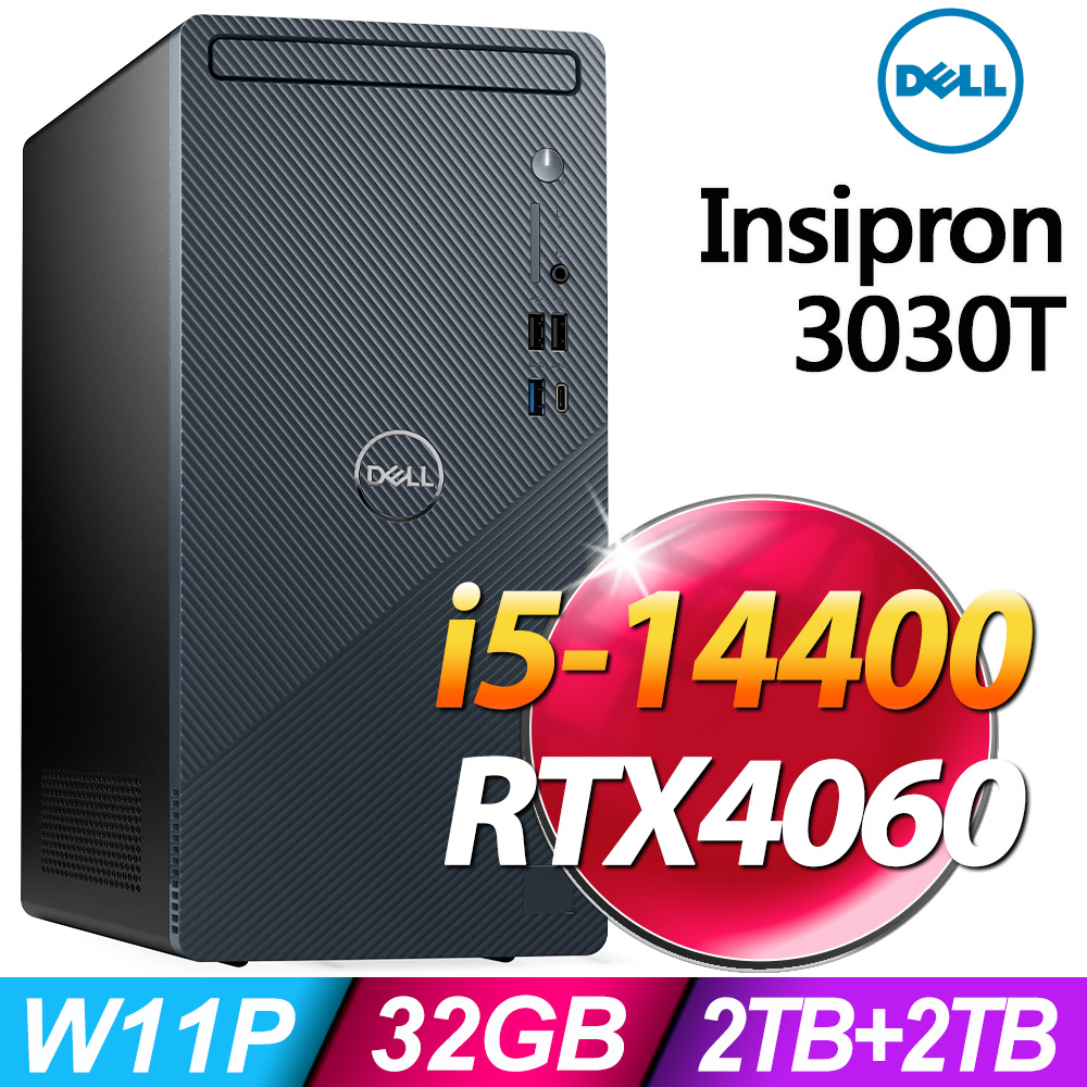 Dell Inspiron 3030T (i5-14400/32G/2TB+2TB SSD/RTX4060-8/W11P)
