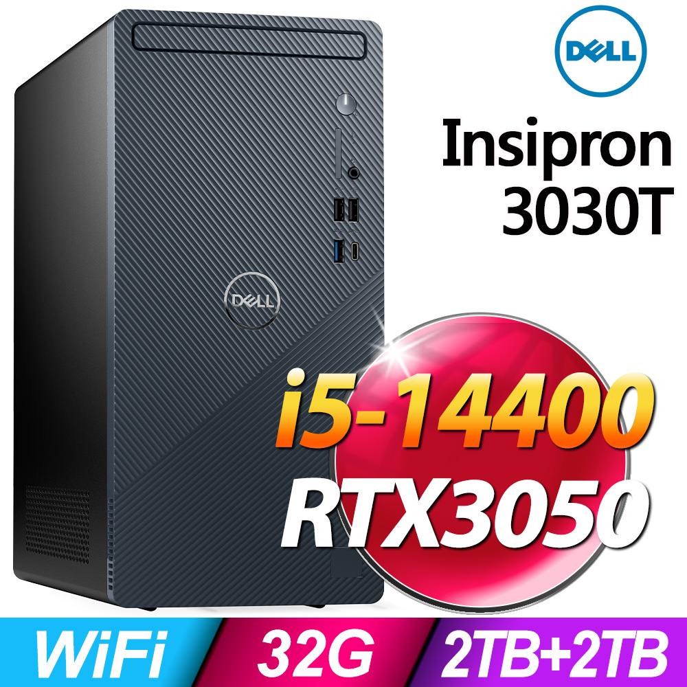 Dell Inspiron 3030T(i5-14400/32G/2TB+2TB SSD/RTX3050-6G/W11P)
