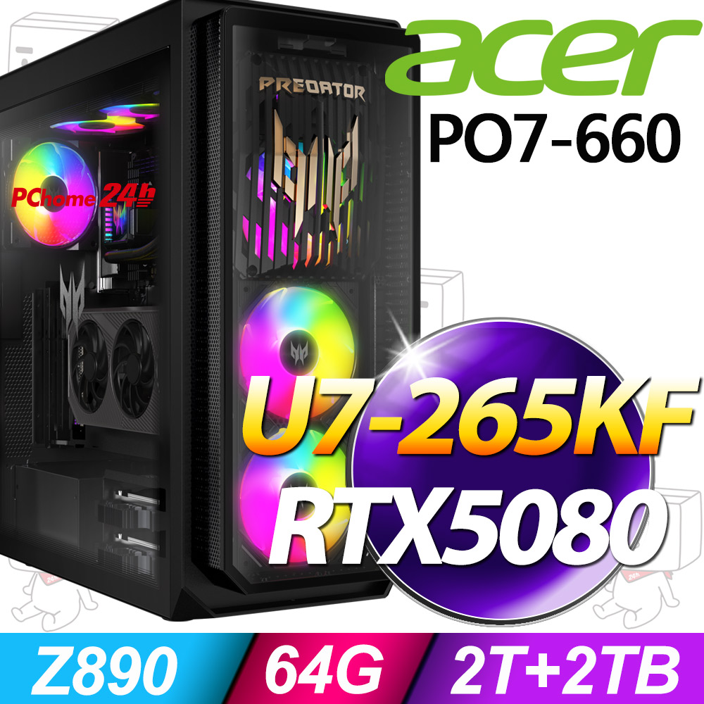 Acer PO7-660(Ultra 7-265KF/64G/2TB+2T SSD/RTX5080/W11)