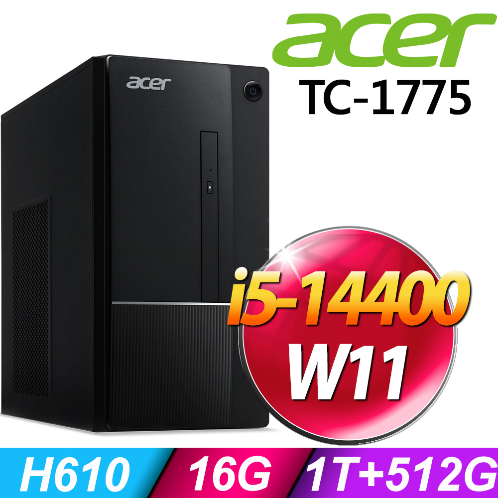 Acer Aspire TC-1775 (i5-14400/16G/1TB+512G SSD/W11)