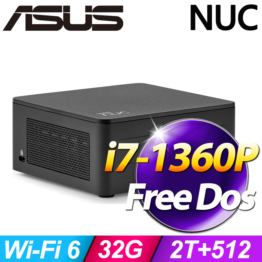 ASUS 華碩 NUC 系列 - Intel Core i7 處理器 / 32G記憶體 / 2TB HDD+512G SSD / 無作業系統電腦