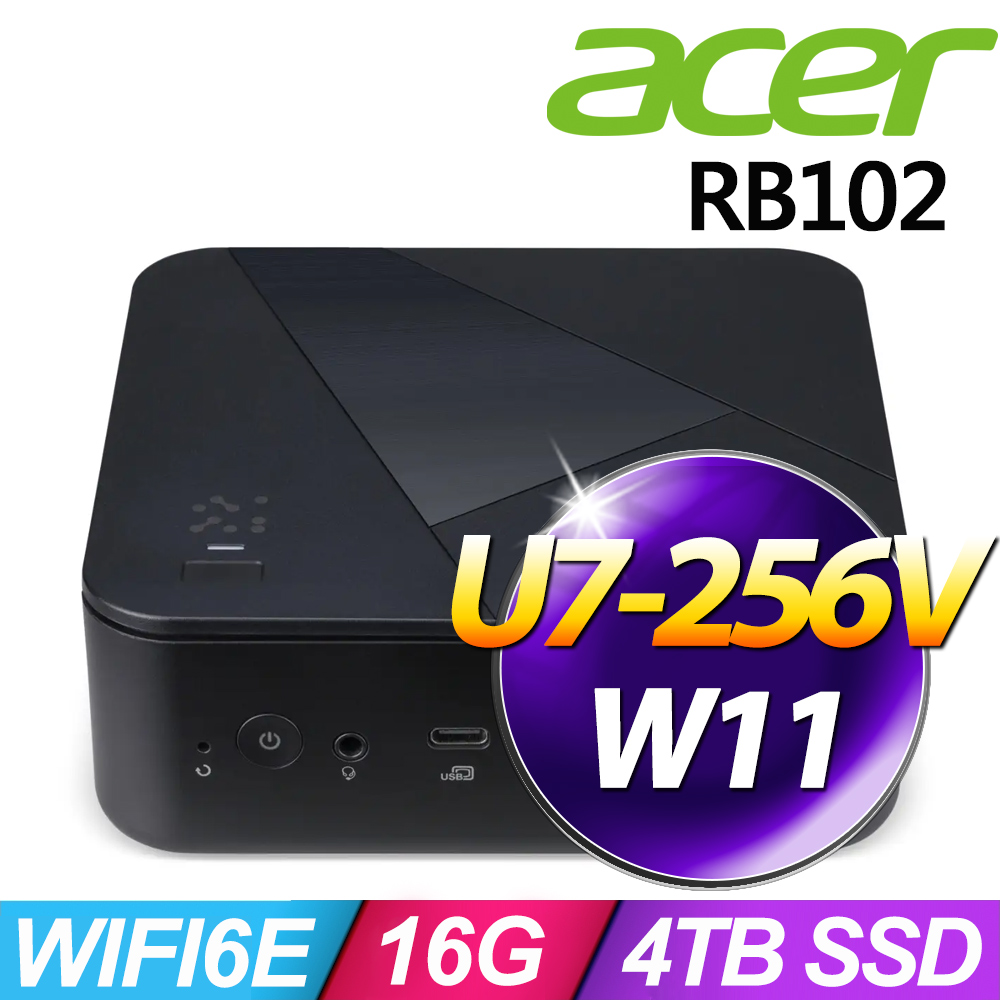 ACER 宏碁 Revo Box RB102 AI系列 - Ultra 7處理器 - 16G記憶體 / 4TB SSD / Win11 家用版電腦