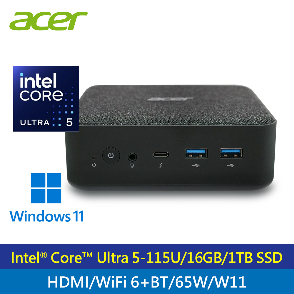 ACER 宏碁 RB102 U5-115U/16G/1TB/W11 迷你電腦