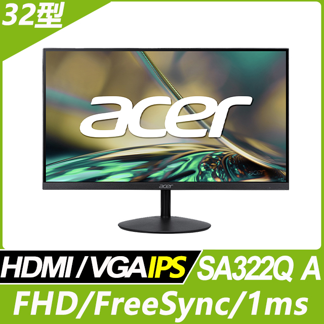 Acer SA322Q A 美型螢幕(32型/FHD/HDMI/VGA/IPS)