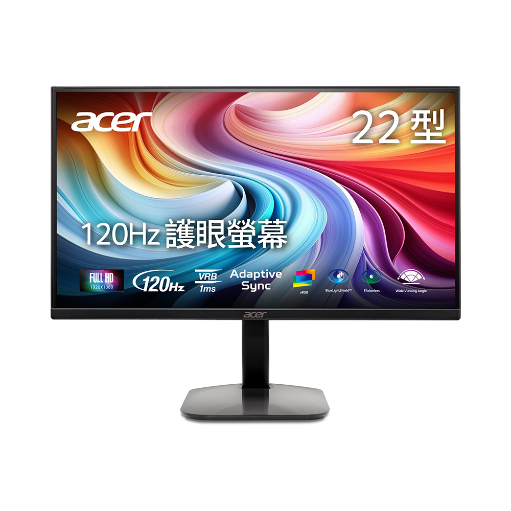 ACER 宏碁 KA222Q J0 護眼螢幕(21.5吋/FHD/120Hz/1ms/VA)