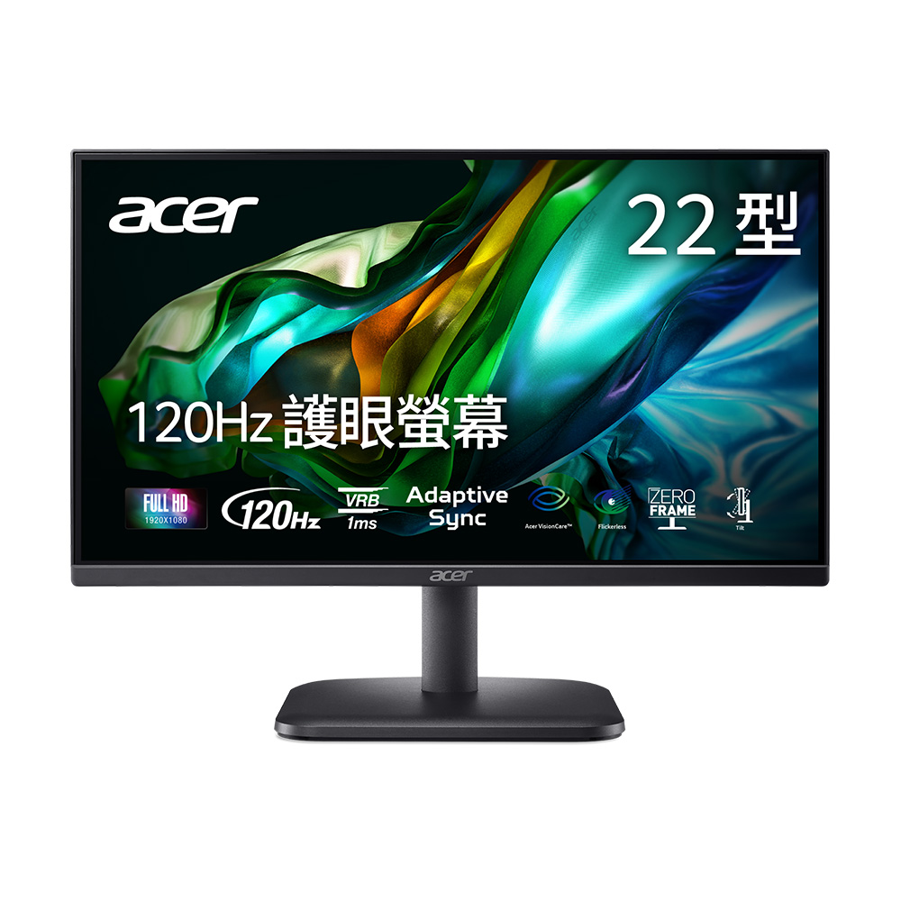 ACER 宏碁 EK220Q J0 護眼螢幕(21.5吋/FHD/120Hz/1ms/VA)
