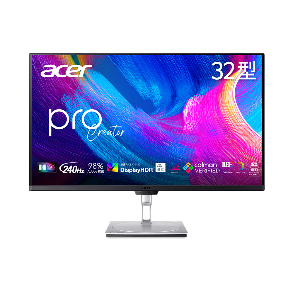 ACER 宏碁 PE320QK X 專業繪圖螢幕(31.5吋/UHD/240Hz/QD-OLED)