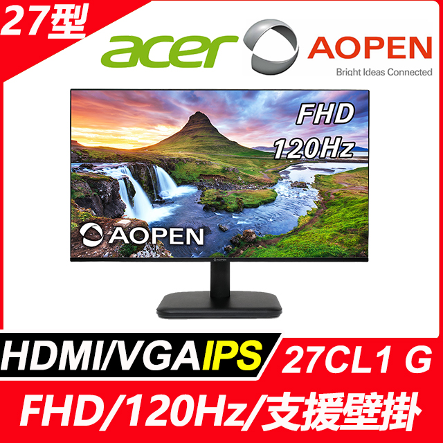 AOPEN 27CL1 G 護眼螢幕(27型/FHD/120Hz/HDMI/VGA/IPS)
