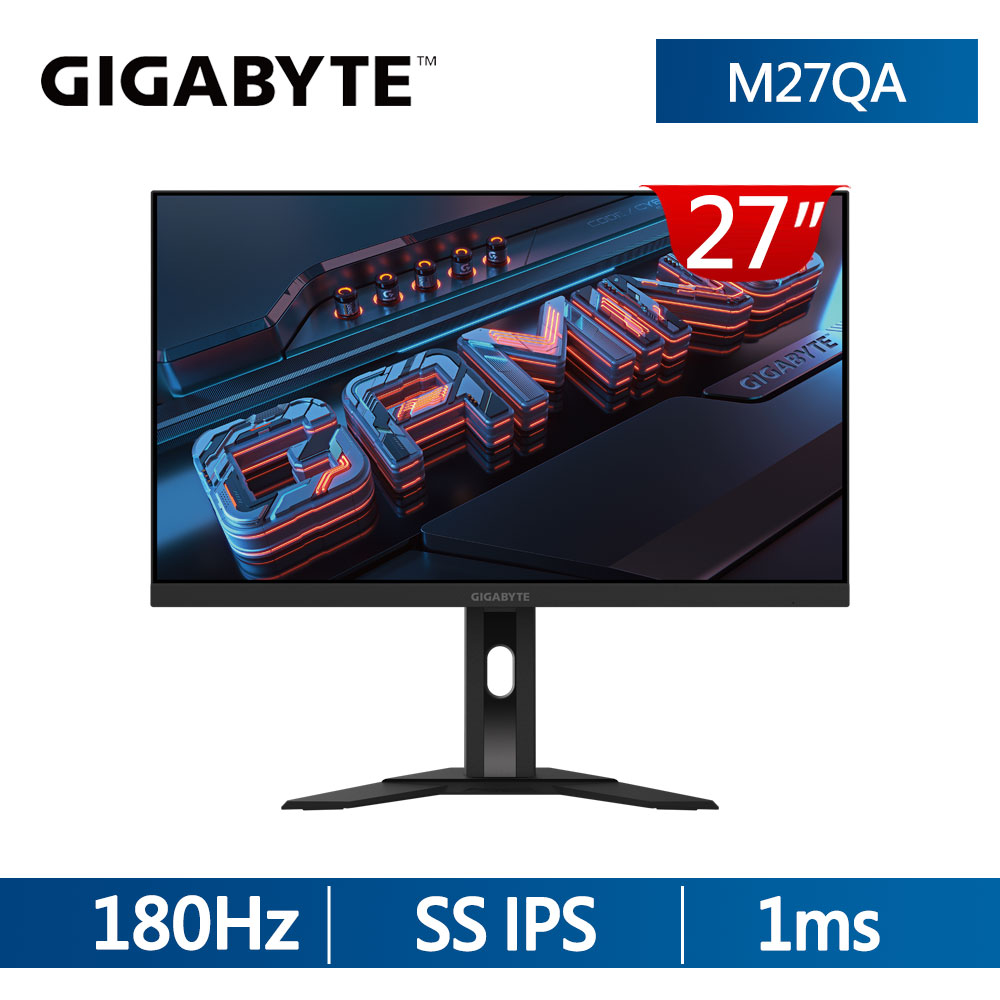 GIGABYTE M27QA 電競螢幕(27型/2K/180Hz/1ms/IPS/Type-C)