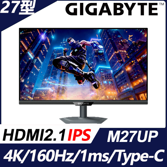 GIGABYTE 技嘉 M27UP 電競螢幕(27型/4K/160Hz/FHD/320Hz/1ms/KVM)