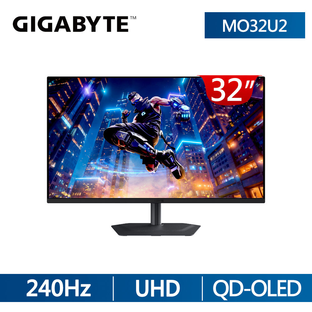 GIGABYTE 技嘉 MO32U2 QD-OLED 平面電競螢幕