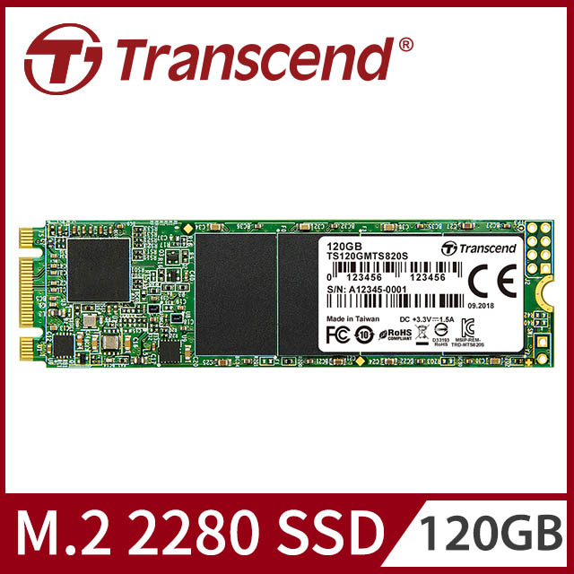 【Transcend 創見】120GB MTS820S M.2 2280 SATA Ⅲ SSD固態硬碟