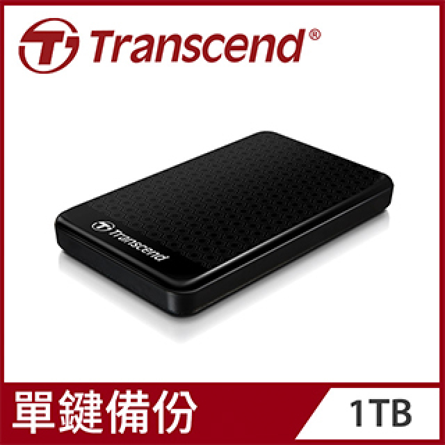 【Transcend 創見】1TB StoreJet 25A3 2.5吋USB3.1行動硬碟-經典黑
