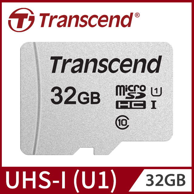 【Transcend 創見】32GB USD300S microSDHC UHS-I U1記憶卡,附轉卡
