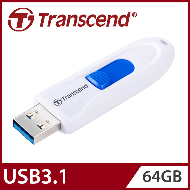 【Transcend 創見】64GB JetFlash790 USB3.1隨身碟-典雅白