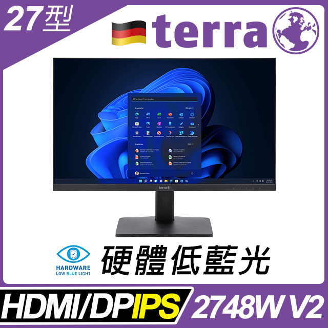 Terra 2748W V2 硬體低藍光螢幕(27型/FHD/喇叭/IPS)