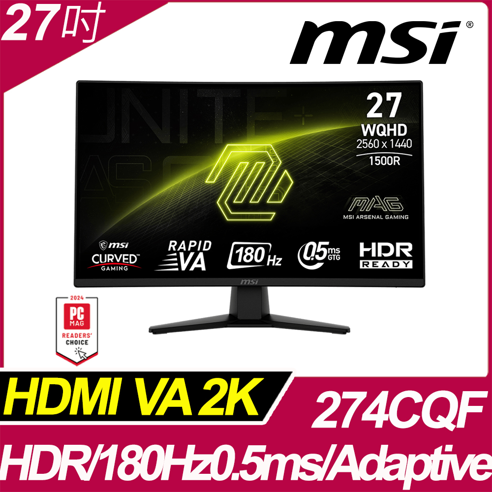 MSI 微星 MAG 274CQF 曲面電競螢幕