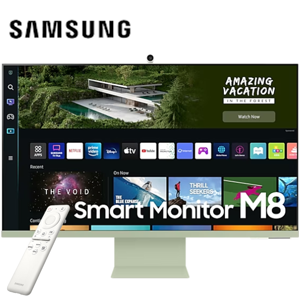 SAMSUNG三星 32吋 M8 S32BM80GUC 4K HDR智慧聯網螢幕-湖水綠