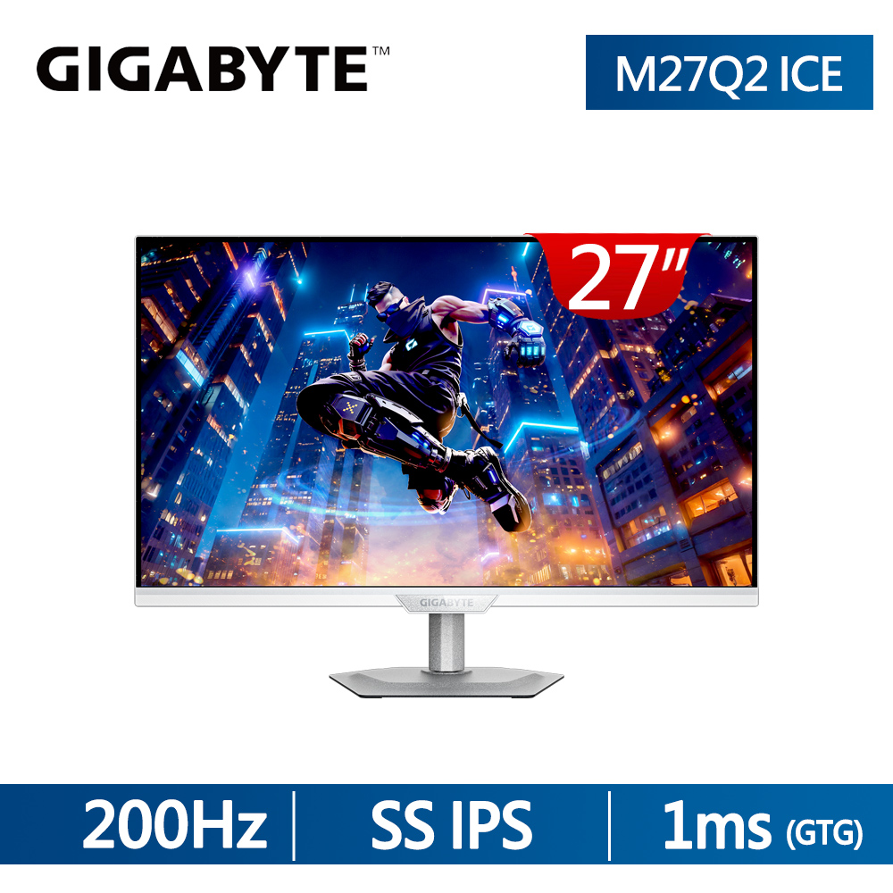 GIGABYTE 技嘉 M27Q2 QD ICE 27型 量子點 電競螢幕(27型/QHD/2K/200Hz/1ms/IPS/VESA Display HDR400/KVM)