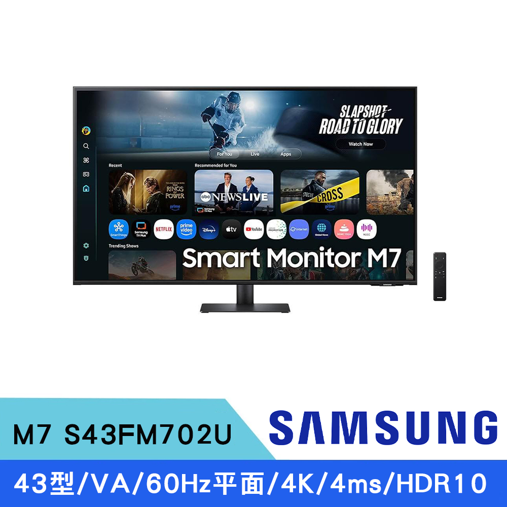 Samsung 三星 3型 M7 S43FM702UC 4K 60HZ VA AI智慧聯網螢幕