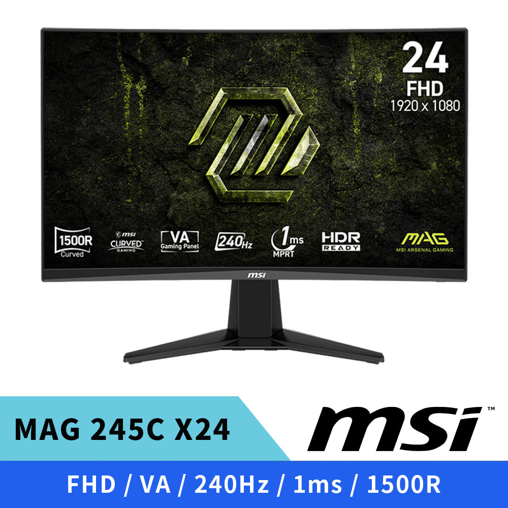 MSI 微星 MAG 245C X24 曲面 電競螢幕 24型 FHD VA 240Hz 1ms