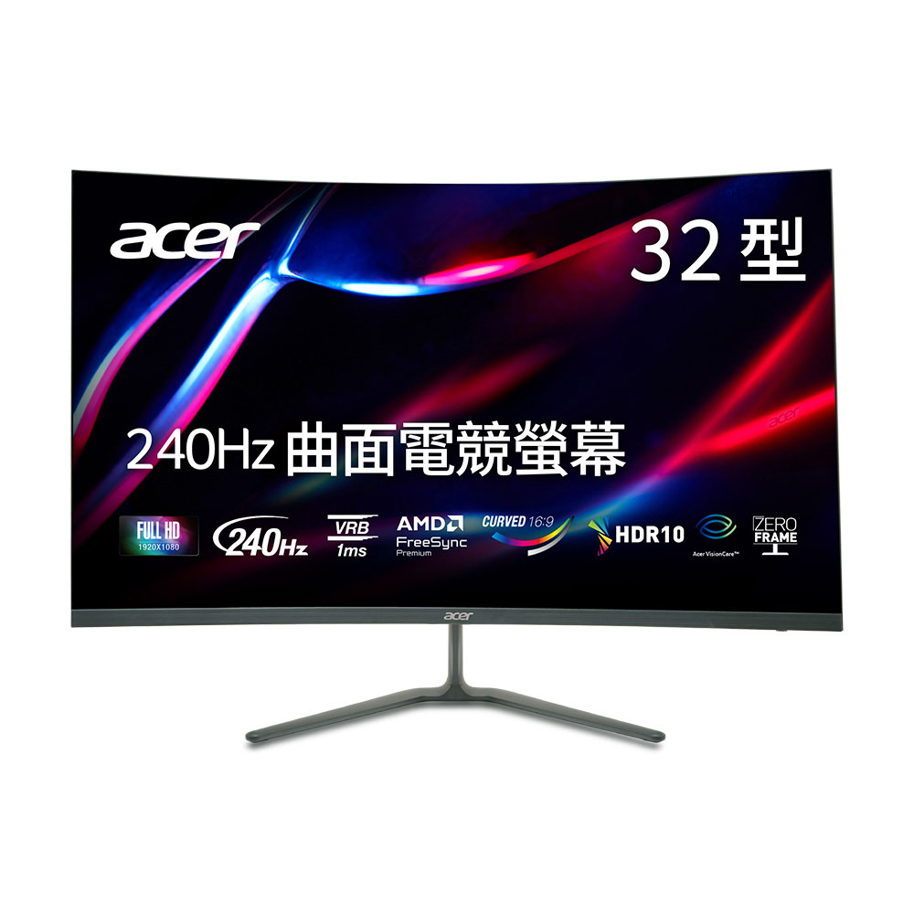 ACER 宏碁 ED320Q W0 曲面電競螢幕(31.5吋/FHD/240Hz/4ms/VA)
