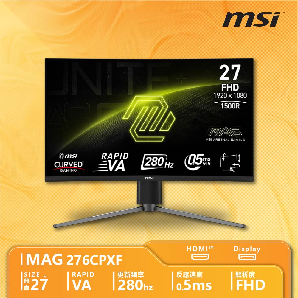 MSI 微星 MAG 276CPXF 曲面電競螢幕