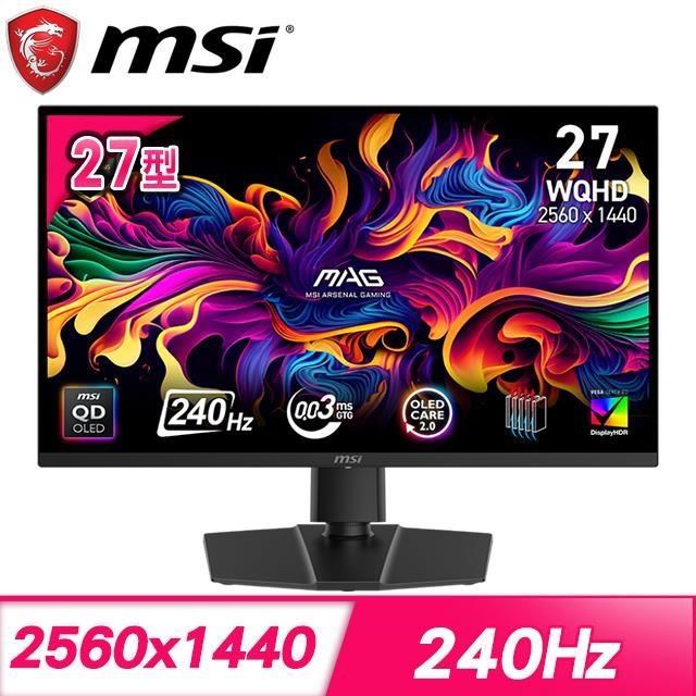 MSI 微星 MAG 271QP QD-OLED X24 27型 電競螢幕