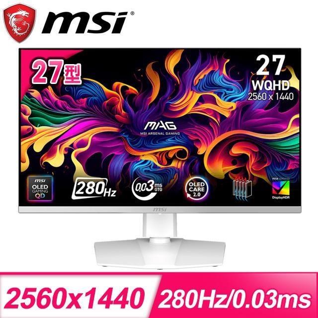MSI 微星 MAG 272QPW QD-OLED X28 27型 電競螢幕
