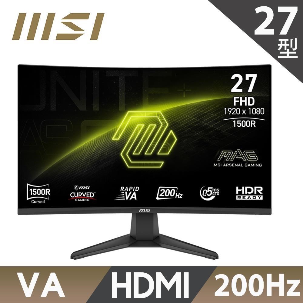 MSI 微星 MAG 276CF E20 曲面電競螢幕 (27型/FHD/HDR/200Hz/0.5ms/VA)