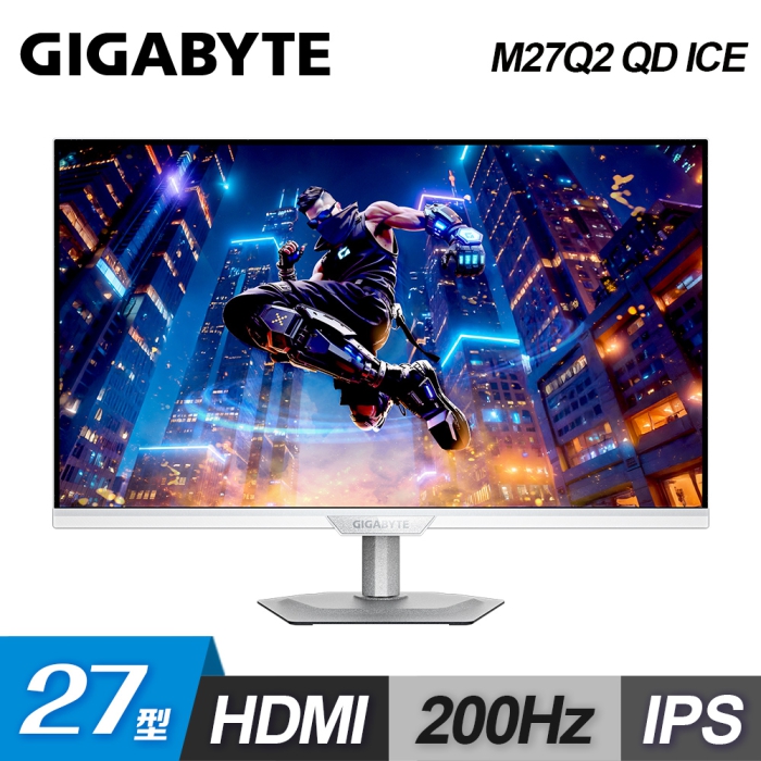 GIGABYTE 技嘉 GIGABYTE 技嘉 M27Q2 QD ICE 27型 量子點電競螢幕 白色