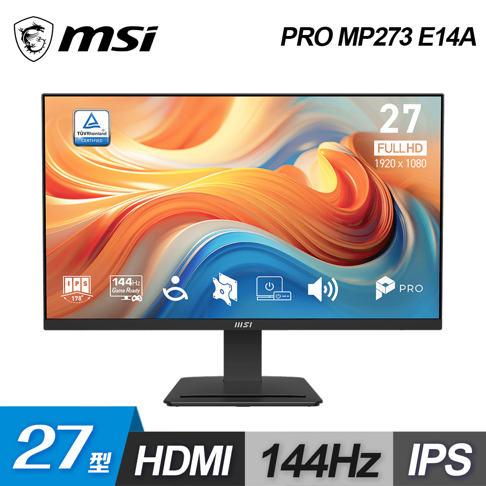 MSI 微星 MSI 微星 PRO MP273 E14A 27型 144Hz IPS 美型螢幕