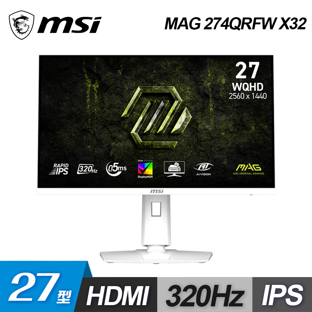 MSI 微星 MSI 微星 MAG 274QRFW X32 27型 平面電競螢幕