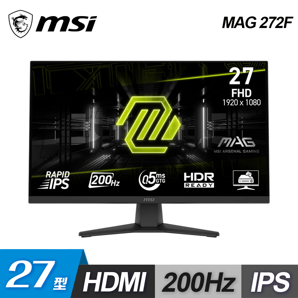 MSI 微星 MSI 微星 MAG 272F 27型 IPS 夜視黑平衡電競螢幕
