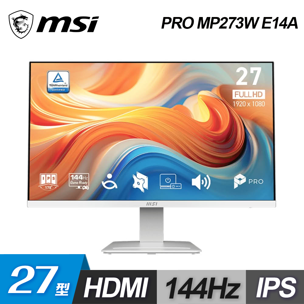 MSI 微星 PRO MP273W E14A 27型 IPS 144Hz 護眼螢幕
